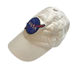 Kids Hat NASA Logo Baseball Cap Ivory / Cream Strapback Hat